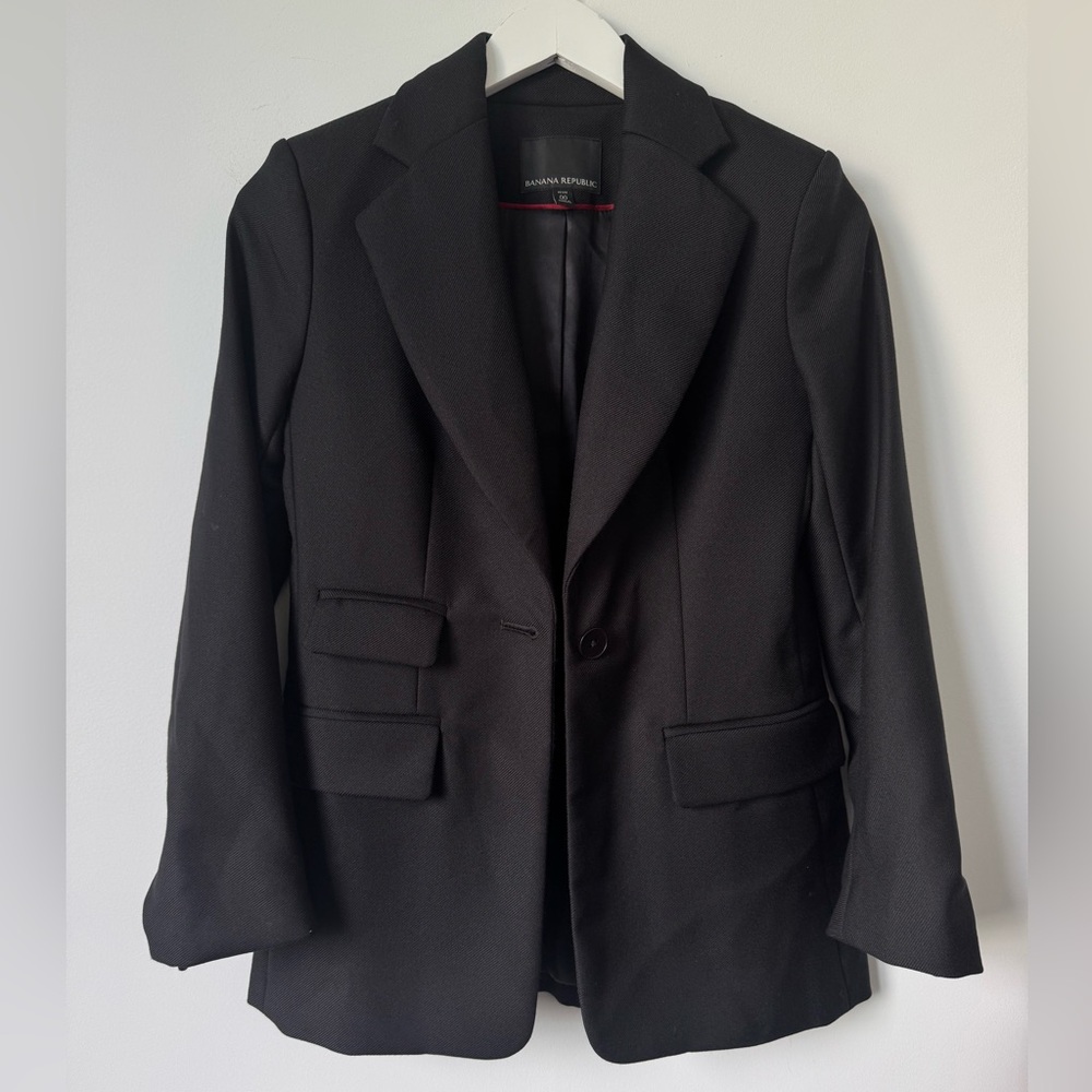 Banana Republic Lido Sculpted-Fit Italian Wool Blazer - Size 00 - Picture 6 of 13